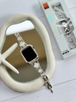 بند اپل واچ ون کلیف استیل + گارد نگینی (کدw5040) - Image 2
