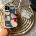 قاب قلب سفید استند دار با کاور ایرپاد (کد c1044)