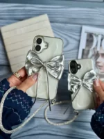 قاب پاپیون نقره ای با بند ژلاتینی (کدC2003)