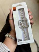 بند اپل واچ Diamond leaf bracelet با گارد نگینی (کدw5072) - Image 4